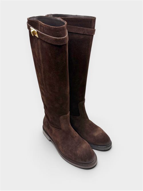 Damenstiefel mit Schnalle IL LACCIO | GS5537341VELOURT.MORO